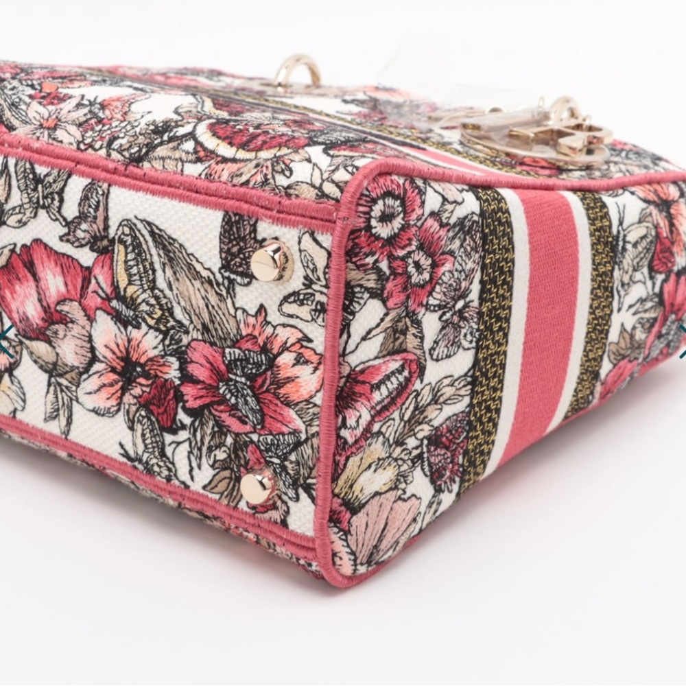 Lady Dior Pink and White Butterfly Floral Design - Picture 3 of 11